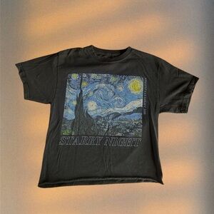 Starry Night Graphic Tee - Black